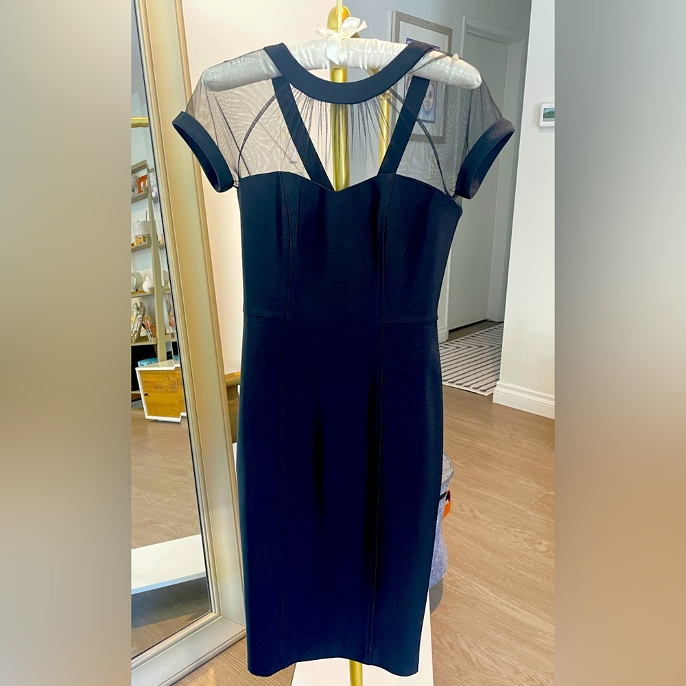 Maggy London Illusion Yoke Cocktail Dress